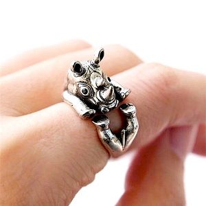 Silver Rhino Adjustable Ring🦏
